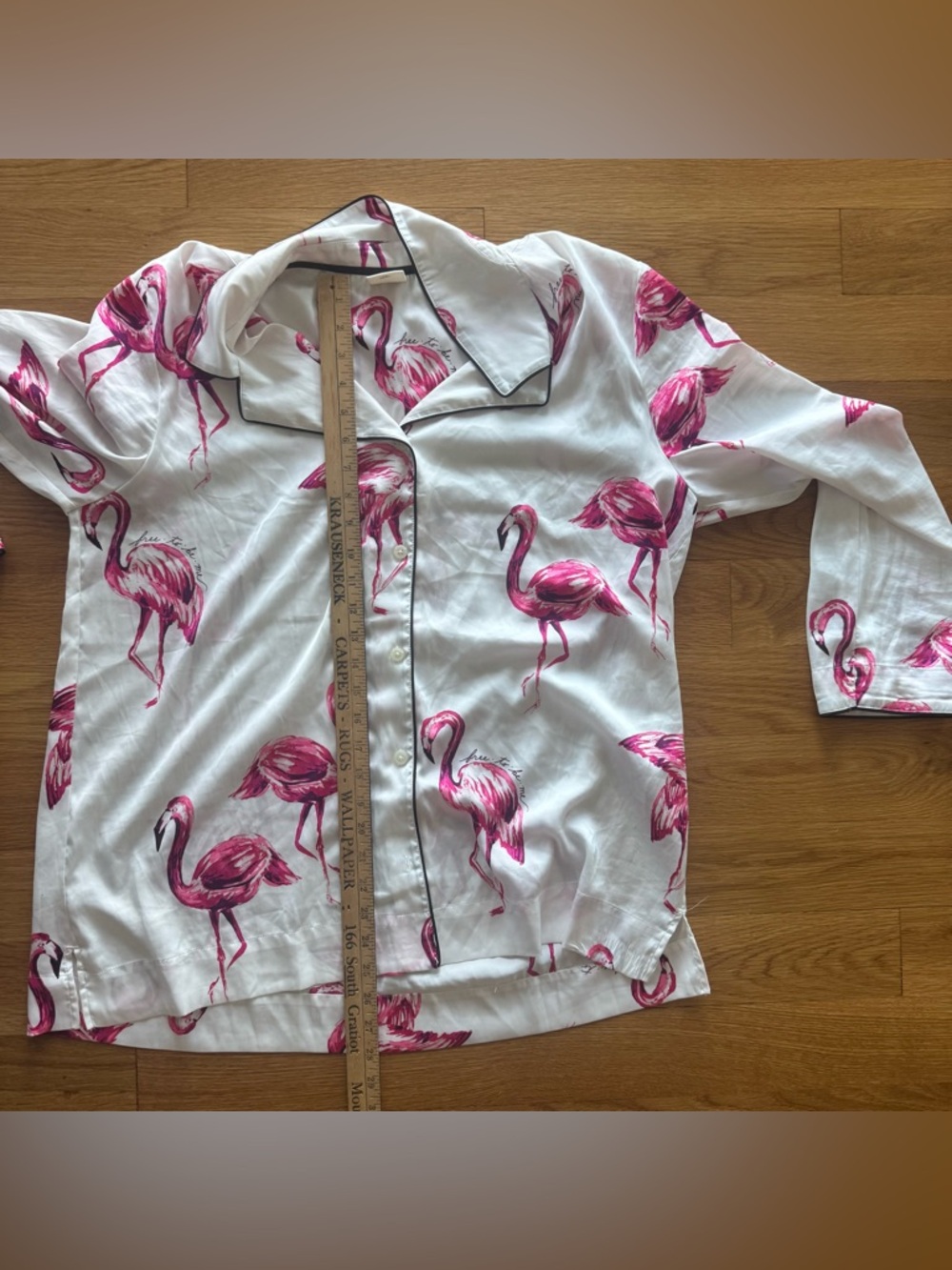 Soma Flamingo Pajama Set 3 Piece Robe Top Pants XL (S1) - Picture 11 of 13